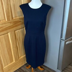 Brooks Brothers Navy Textured Sheath Dress